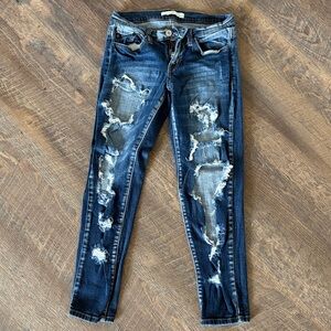 KanCan Dark Blue Distressed Skinny Jeans